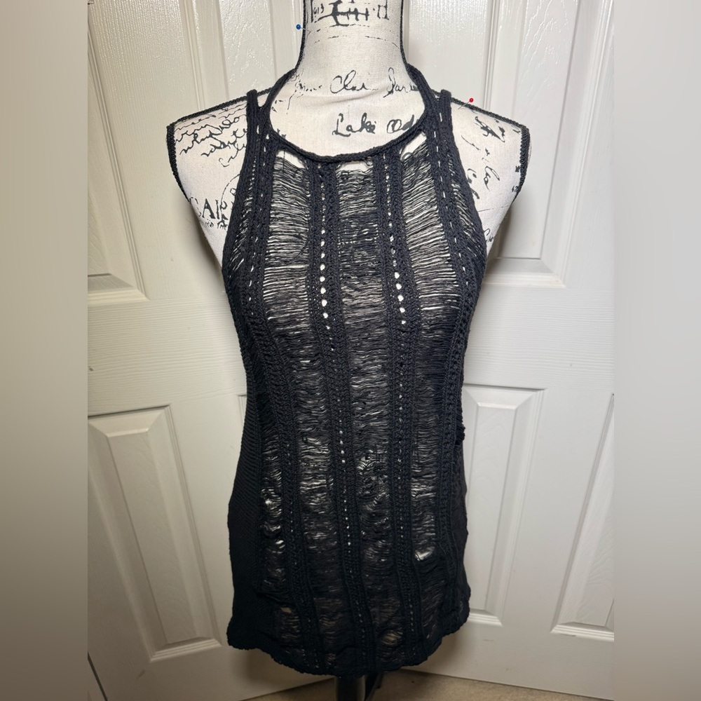 ASOS Design Black halter crochet dress US 10 worn once